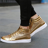 Men's Personality Casual High-top Sequins Martin Boots