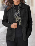 Comfortable Long Sleeve Lapel Button-down Coats for Women