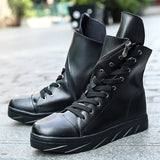 Street Style Thick Sole High Top Zipper Boots for Male Rapper