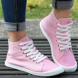 Women Classic High Top Soft Sole Lace Up Canvas Shoes