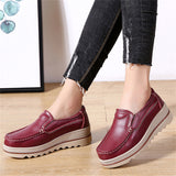 Korean Style Breathable Leather Non-Slip Elegance Women Loafers