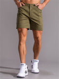 Men's Fashion Summer Button Pockets Stretchy Cargo Shorts