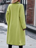 Comfy Chic Contrast Color Lapel Female Long Coats