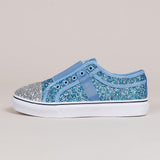 Women's Slip on Sequined Patchwork Flat Sneaker Shoes