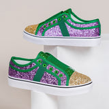 Women's Slip on Sequined Patchwork Flat Sneaker Shoes