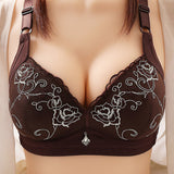 Women's Wireless Floral Embroidered Comfy Bras - Cameo