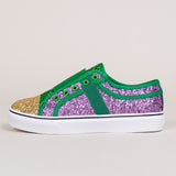 Women's Slip on Sequined Patchwork Flat Sneaker Shoes