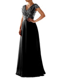 New Elegant V-Neck Sleeveless Floor-Length Lace Decorated Evening Dresses