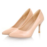 New Stylish Office Pointed Toe Solid Color 3 Inches Heels