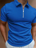 Summer Short Sleeve White Polo Shirt Mens