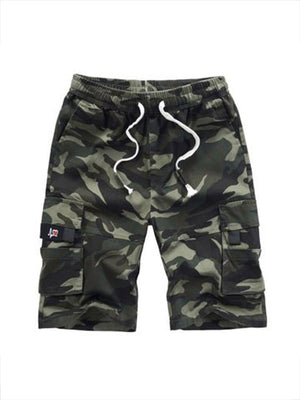 Mens Outdoor Multi-pocket Cargo Cotton Shorts