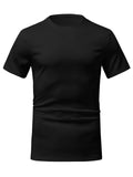 Sporty Solid Color Short Sleeve T-Shirts Outfits