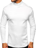 Men's Simple Style Half High Collar Long Sleeve Bottoming Shirt