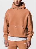 Spring Autumn Stylish Casual Printed Orange Hoodie Mens