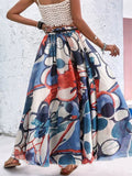 High Waist Printed Swing Long Skirts