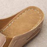 Casual Thick Sole Wedge Heel Open Toe Beach Slippers for Women