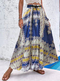 High Waist Printed Swing Long Skirts