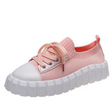 Fashion Thick Sole Round Toe Lace-Up Leisure Shoes