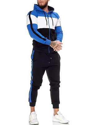 New Sporty Patchwork Hooded Sweatshirts+Pants