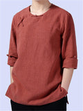 Vintage Simple Style Casual Comfort Loose Long Sleeve T-Shirt