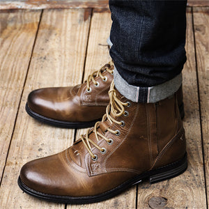 Men's Fashion Front Lace-Up Fastening Martin Boots