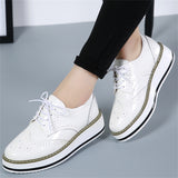 London Style Campus Thick Outsole Cow Leather Women Loafers