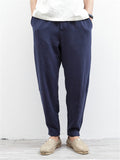 Men's Solid Color Linen Pants With Pockets