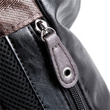 Men's British Style Zipper Adjustable Shoulder Strap PU Backpacks