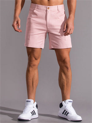 Men's Fashion Summer Button Pockets Stretchy Cargo Shorts