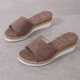 Women's Outer Wear Elegant Thick Bottom Wedge Heel Cloth Slippers