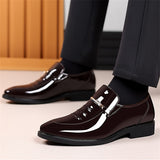 Business Pointed Toe Slip-on Patent Leather Men's Dress Shoes