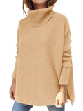 Stylish Turtle Neck Bat Wing Sleeve Sweaters