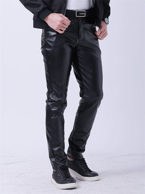 Men's Trendy Stretchy Slim Fit Club PU Leather Pants