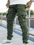 Male Casual Loose Fit Straight Leg Cargo Trousers