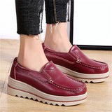 Korean Style Breathable Leather Non-Slip Elegance Women Loafers