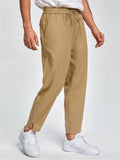 Casual Khaki Color Straight Leg Pants For Men