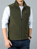 New Zipper Warm Fleece Sleeveless Vest