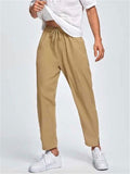 Casual Khaki Color Straight Leg Pants For Men