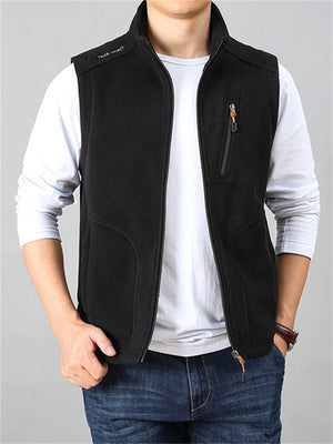 New Zipper Warm Fleece Sleeveless Vest