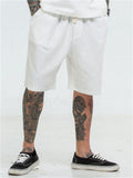 Men's Summer Wide Leg Solid Color Loose Drawstring Shorts