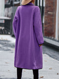 Comfy Chic Contrast Color Lapel Female Long Coats