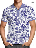 Male Multicolor Printed Fresh Casual Summer Polo Shirts