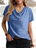 Summer Women's Loose Pullover U Neck Short Sleeve Casual T-shirts