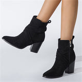 Fashion Pointed Toe High Heels Women Grace Suede Ankle Boots