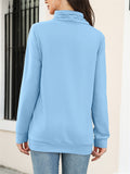 Trendy Kangaroo Pocket Funnel Collar Drawstring Sweatshirt for Lady