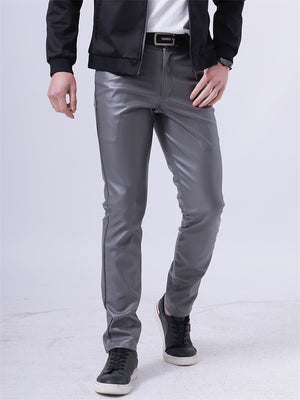 Men's Trendy Stretchy Slim Fit Club PU Leather Pants