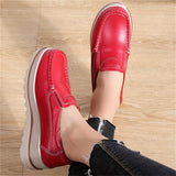 Korean Style Breathable Leather Non-Slip Elegance Women Loafers