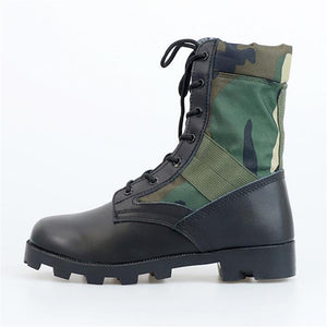 Outdoor Contrast Color Lace-Up Jungle Boots