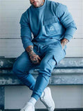 Solid Color Long Sleeve Tracksuits For Men