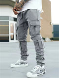 Male Casual Loose Fit Straight Leg Cargo Trousers